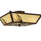 Meyda Lighting Pinecone 16"Sq 4-Light Cafe Noir Semi-flush Mount Light With Beige Botticino Idalight Shade