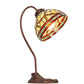 Meyda Lighting Pinecone 18" Mahogany Bronze Desk Table Lamp With Multi-Colored Stained Shade Glass