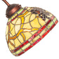 Meyda Lighting Pinecone 18" Mahogany Bronze Desk Table Lamp With Multi-Colored Stained Shade Glass