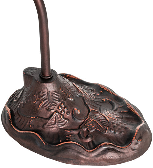 Meyda Lighting Pinecone 18" Mahogany Bronze Desk Table Lamp With Multi-Colored Stained Shade Glass