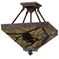 Meyda Lighting Pinecone 20" 4-Light Mahogany Bronze Inverted Pendant Light With Multi-Colored Shade Glass