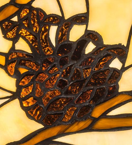 Meyda Lighting Pinecone 20" Mission Multi-Colored Stained Shade Glass