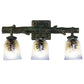 Meyda Lighting Pinecone 22" 3-Light Golden Pine Vanity Light With Multi-Colored Hand Painted Shade Glass