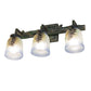 Meyda Lighting Pinecone 22" 3-Light Golden Pine Vanity Light With Multi-Colored Hand Painted Shade Glass