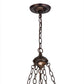 Meyda Lighting Pinecone 22" 4-Light Mahogany Bronze Inverted Pendant Light With Multi-Colored Shade Glass