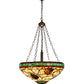 Meyda Lighting Pinecone 22" 4-Light Mahogany Bronze Inverted Pendant Light With Multi-Colored Shade Glass