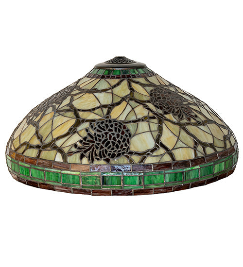 Meyda Lighting Pinecone 22" Multi-Colored Stained Shade Glass