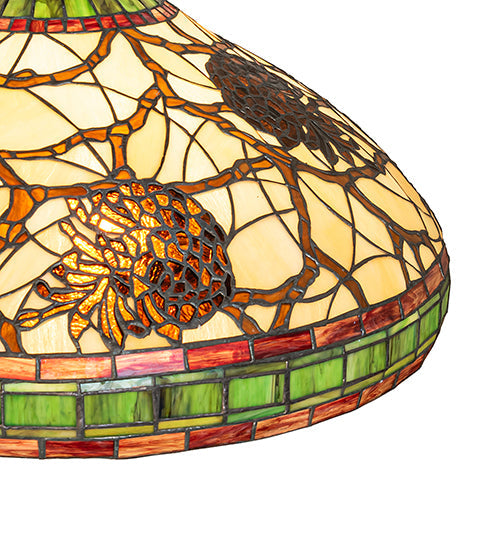 Meyda Lighting Pinecone 22" Multi-Colored Stained Shade Glass
