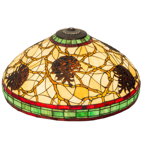 Meyda Lighting Pinecone 22" Multi-Colored Stained Shade Glass