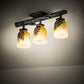 Meyda Lighting Pinecone 23" 3-Light Golden Pine Semi-flush Mount Light With Multi-Colored Shade Glass