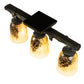 Meyda Lighting Pinecone 23" 3-Light Golden Pine Semi-flush Mount Light With Multi-Colored Shade Glass