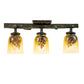 Meyda Lighting Pinecone 23" 3-Light Golden Pine Semi-flush Mount Light With Multi-Colored Shade Glass
