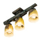 Meyda Lighting Pinecone 23" 3-Light Golden Pine Semi-flush Mount Light With Multi-Colored Shade Glass