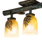 Meyda Lighting Pinecone 23" 3-Light Golden Pine Semi-flush Mount Light With Multi-Colored Shade Glass