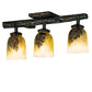 Meyda Lighting Pinecone 23" 3-Light Golden Pine Semi-flush Mount Light With Multi-Colored Shade Glass