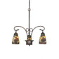 Meyda Lighting Pinecone 23" 3-Light Mahogany Bronze Chandelier With Stained Shade Glass