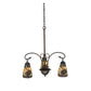 Meyda Lighting Pinecone 23" 3-Light Mahogany Bronze Chandelier With Stained Shade Glass