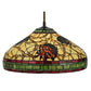 Meyda Lighting Pinecone 23" 3-Lights Antique Copper Pendant Light With Multi-Colored Shade Glass