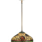 Meyda Lighting Pinecone 23" 3-Lights Antique Copper Pendant Light With Multi-Colored Shade Glass
