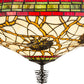 Meyda Lighting Pinecone 24" 4-Light Antique Copper Inverted Pendant Light With Multi-Colored Shade Glass
