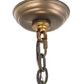 Meyda Lighting Pinecone 24" 4-Light Antique Copper Inverted Pendant Light With Multi-Colored Shade Glass