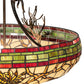 Meyda Lighting Pinecone 24" 4-Light Antique Copper Inverted Pendant Light With Multi-Colored Stained Shade Glass