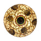 Meyda Lighting Pinecone 24" 4-Light Antique Copper Inverted Pendant Light With Multi-Colored Stained Shade Glass