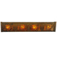 Meyda Lighting Pinecone 24" 4-Light Antique Copper Inverted Vanity Light With Amber Mica Shade Glass