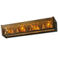 Meyda Lighting Pinecone 24" 4-Light Antique Copper Inverted Vanity Light With Amber Mica Shade Glass