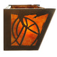 Meyda Lighting Pinecone 24" 4-Light Antique Copper Inverted Vanity Light With Amber Mica Shade Glass
