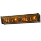 Meyda Lighting Pinecone 24" 4-Light Antique Copper Inverted Vanity Light With Amber Mica Shade Glass
