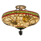 Meyda Lighting Pinecone 24" 4-Light Antique Copper Semi-flush Mount Ceiling Light With Multi-Colored Shade Glass