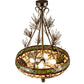 Meyda Lighting Pinecone 24" 4-Light Antique Copper Semi-flush Mount Light With Multi-Colored Stained Shade Glass
