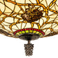 Meyda Lighting Pinecone 24" 4-Light Antique Copper Semi-flush Mount Light With Multi-Colored Stained Shade Glass