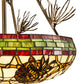 Meyda Lighting Pinecone 24" 4-Light Antique Copper Semi-flush Mount Light With Multi-Colored Stained Shade Glass