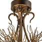 Meyda Lighting Pinecone 24" 4-Light Antique Copper Semi-flush Mount Light With Multi-Colored Stained Shade Glass