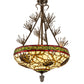 Meyda Lighting Pinecone 24" 4-Light Antique Copper Semi-flush Mount Light With Multi-Colored Stained Shade Glass