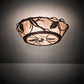 Meyda Lighting Pinecone 24" 4-Light Cafe Noir Flush Mount Light With Silver Mica Shade Glass