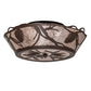 Meyda Lighting Pinecone 24" 4-Light Cafe Noir Flush Mount Light With Silver Mica Shade Glass