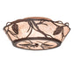 Meyda Lighting Pinecone 24" 4-Light Cafe Noir Flush Mount Light With Silver Mica Shade Glass