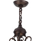 Meyda Lighting Pinecone 24" 4-Light Mahogany Bronze Inverted Pendant Light With Multi-Colored Shade Glass