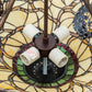 Meyda Lighting Pinecone 24" 4-Light Mahogany Bronze Inverted Pendant Light With Multi-Colored Shade Glass