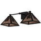 Meyda Lighting Pinecone 26" 2-Light Textured Black Wall Sconce With Silver Mica Shade Glass