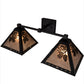 Meyda Lighting Pinecone 26" 2-Light Textured Black Wall Sconce With Silver Mica Shade Glass