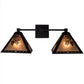 Meyda Lighting Pinecone 26" 2-Light Textured Black Wall Sconce With Silver Mica Shade Glass