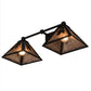 Meyda Lighting Pinecone 26" 2-Light Textured Black Wall Sconce With Silver Mica Shade Glass