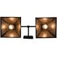 Meyda Lighting Pinecone 26" 2-Light Textured Black Wall Sconce With Silver Mica Shade Glass