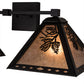 Meyda Lighting Pinecone 26" 2-Light Textured Black Wall Sconce With Silver Mica Shade Glass