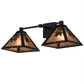 Meyda Lighting Pinecone 26" 2-Light Textured Black Wall Sconce With Silver Mica Shade Glass