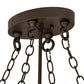 Meyda Lighting Pinecone 26" 6-Light Oil Rubbed Bronze Inverted Pendant Light With Amber Mica & Silver Mica Shade Glass